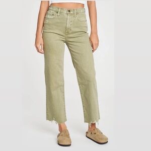 The Daze Pleaser High Rise Wide Ankle - Matcha